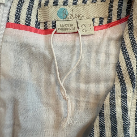Boden Striped Jumpsuit Women’s Size 4 Tie Waist Sleeveless - Picture 5 of 6